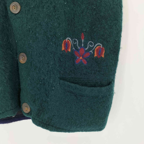 刺繍デザイン ウールベスト レディース