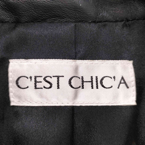 90S OLD Lamb Leather 羊革 ラムレザー アシンメトリー ジップ シングル クロップド ライダース ジャケット ブラック レディース