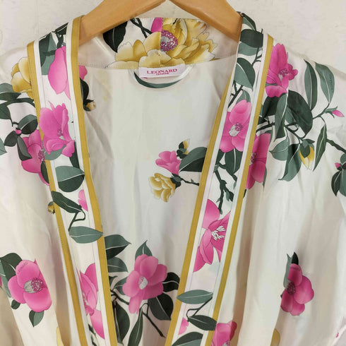 レオナール LEONARD 花柄 シルク ガウン レディース 40