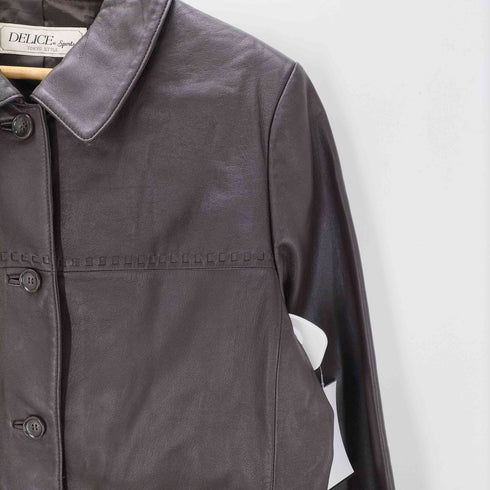 90S OLD MADE IN ITALY Lamb Leather イタリア製 羊革 ラムレザー ジャケット レディース