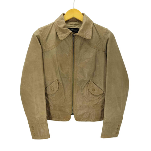 ウィークエンドマックスマーラ Weekend Max Mara MADE IN ITALY genuine leather A-2 TYPE 現行タグ イタリア製 クロップド 本革 オール リアル レザー ジャケット lampo ジップ レディース EUR:38