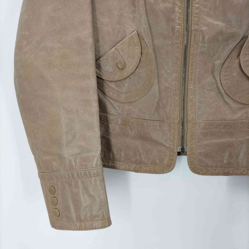 ウィークエンドマックスマーラ Weekend Max Mara MADE IN ITALY genuine leather A-2 TYPE 現行タグ イタリア製 クロップド 本革 オール リアル レザー ジャケット lampo ジップ レディース EUR:38