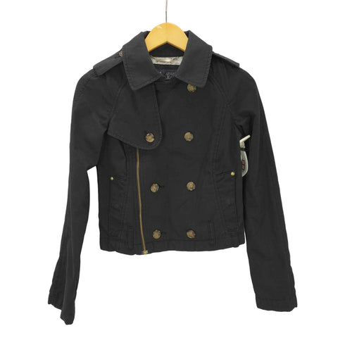 アルマーニジーンズ ARMANI JEANS MADE IN ITALY NAPOLEON イタリア製 ナポレオン クロップド ダブル ライダース ジャケット ブラック Y2K レディース EUR:38