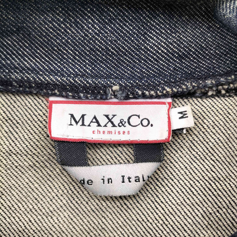 マックスアンドコー MAX&CO. MADE IN ITALY イタリア製 デニム 異素材 切り替え ダブル ジップ ドライバーズ ニット ジャケット LAMPO ジップ レディース import:M