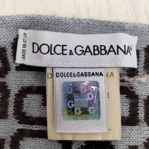 ドルチェアンドガッバーナ DOLCE&GABBANA イタリア製 アクリル ウール 総ロゴ マフラー レディース