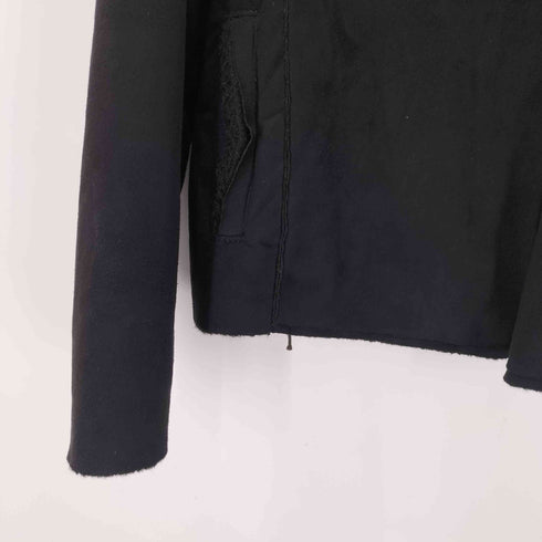 アルマーニジーンズ ARMANI JEANS MADE IN ITALY イタリア製 裏地 リアル ファー フック バックル デザイン ムートン ジャケット ブラック Y2K レディース EUR:40