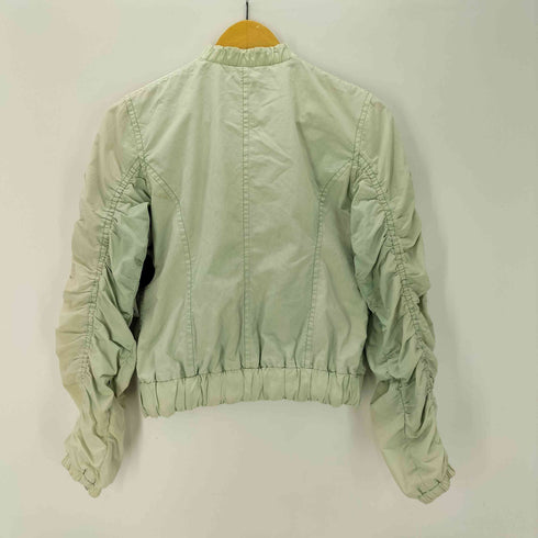 ダナキャランニューヨーク DKNY 90-00S OLD グラデーション カラー シャーリング ギャザー デザイン クロップド ボンバー ジャケット Y2K Archive アーカイブ レディース US:4