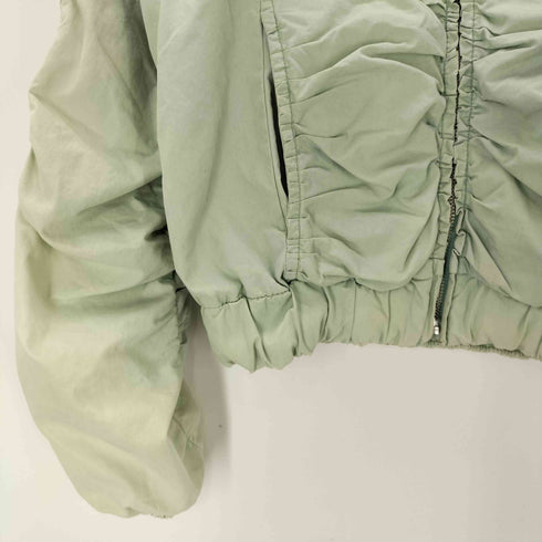 ダナキャランニューヨーク DKNY 90-00S OLD グラデーション カラー シャーリング ギャザー デザイン クロップド ボンバー ジャケット Y2K Archive アーカイブ レディース US:4