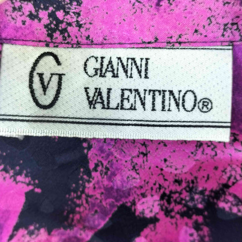 ジャンニヴァレンティノ GIANNI VALENTINO 総柄デザイン レギュラカラー シルク シャツ レディース