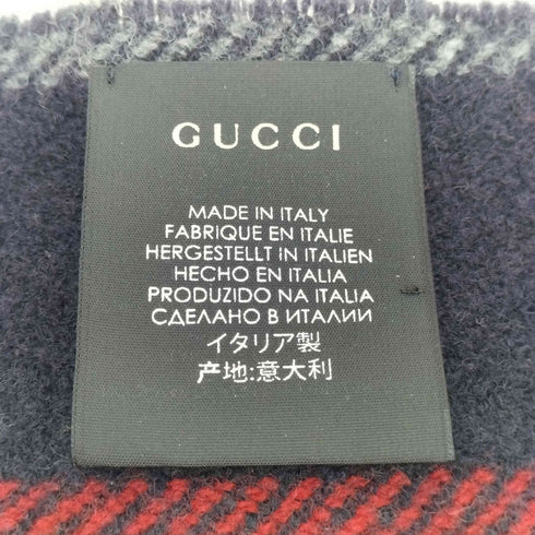 グッチ GUCCI イタリア製 シェリーライン ウール100% マフラー レディース 20×180cm