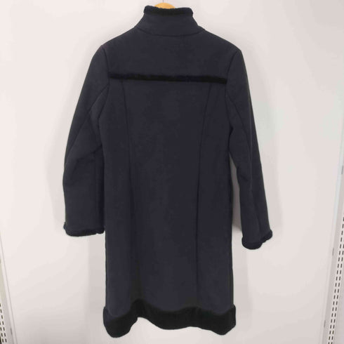 マークジェイコブス MARC JACOBS CASHMERE WOOL FUR 裏地 カシミア ウール ファー ムートン ロング コート ブラック レディース