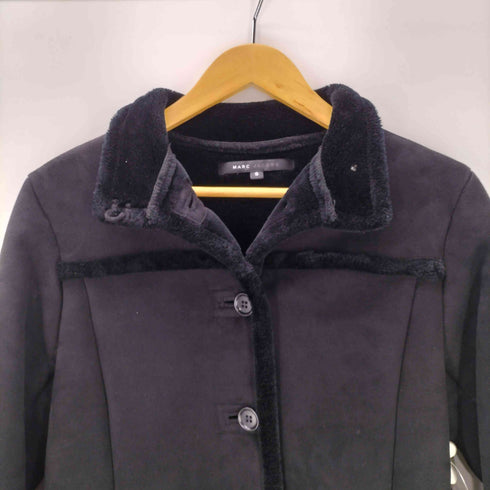 マークジェイコブス MARC JACOBS CASHMERE WOOL FUR 裏地 カシミア ウール ファー ムートン ロング コート ブラック レディース