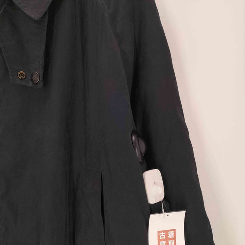 バーバリーズ BURBERRYS 80-90S OLD MADE IN ENGLAND 英国製 裏地 ノバチェック キルティング バルマカーン ステンカラー ロング コート ブラック メンズ