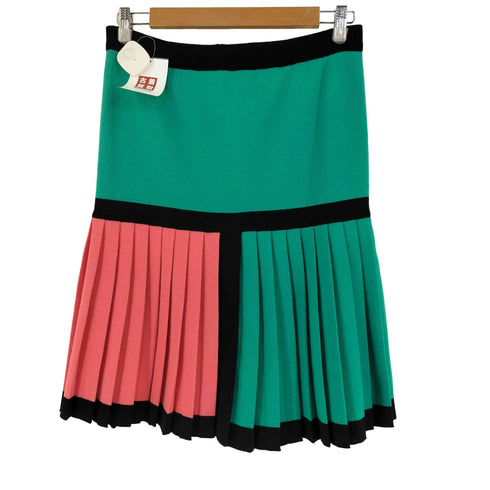 エスカーダ ESCADA マルチカラー ウール プリーツ イージー スカート レディース 34