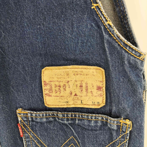 エドウィン EDWIN 70S 紙パッチ 刺繍ロゴ Wポケット デニム オーバーオール メンズ W:L M:0