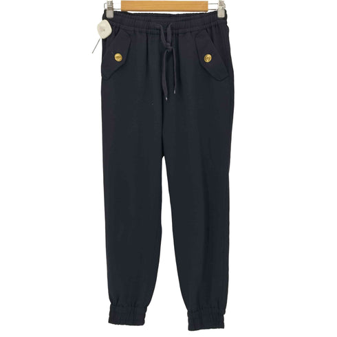 バーバリーブルーレーベル BURBERRY BLUE LABEL 金ボタン イージージョガーパンツ レディース 38
