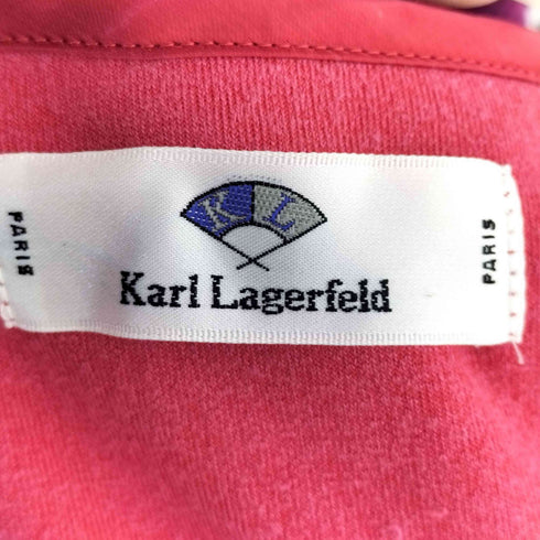 カールラガーフェルド Karl Lagerfeld コットンポリ 刺繍デザイン ベロア 長袖 カットソー レディース M