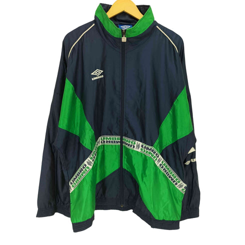 アンブロ UMBRO 90S ロゴ刺繍 裏地メッシュ ツートン ジップアップジャケット メンズ import:XXL