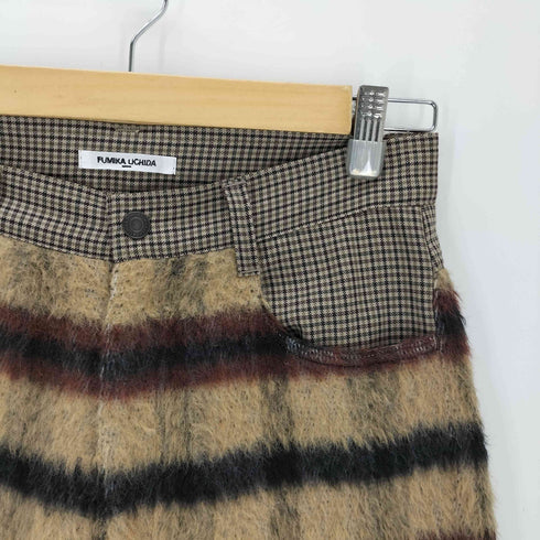 フミカウチダ FUMIKA UCHIDA HOUNDSTOOTH SHAGGY PANTS ハウンドトゥース シャギーパンツ レディース 34