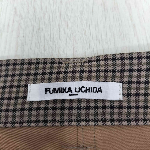フミカウチダ FUMIKA UCHIDA HOUNDSTOOTH SHAGGY PANTS ハウンドトゥース シャギーパンツ レディース 34