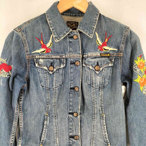 ダメージ加工 cene montesano デニムトラッカージャケット レディース import:M