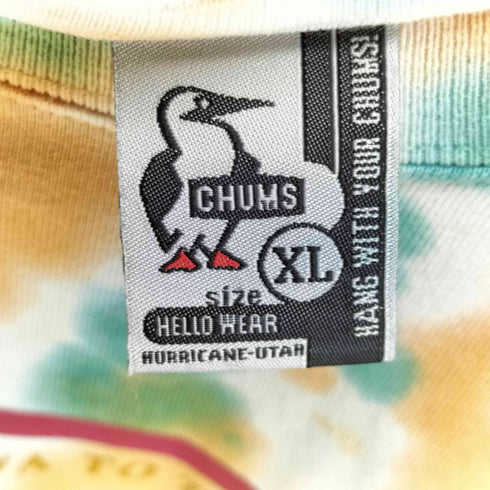 チャムス CHUMS ORION BEER タイダイ柄 クルーネック S/S Tシャツ メンズ JPN:XL