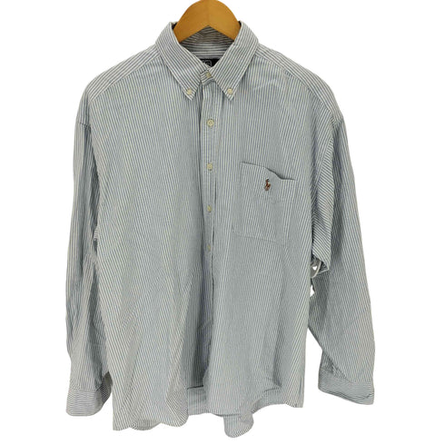 ポロバイラルフローレン Polo by RALPH LAUREN THE BIG SHIRT ポニー刺繍 ストライプ柄 L/S ロングスリーブ ボタンダウンシャツ メンズ M