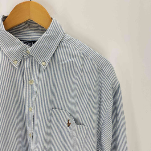 ポロバイラルフローレン Polo by RALPH LAUREN THE BIG SHIRT ポニー刺繍 ストライプ柄 L/S ロングスリーブ ボタンダウンシャツ メンズ M