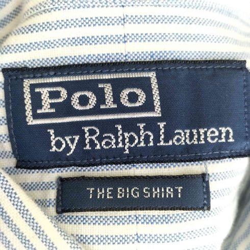 ポロバイラルフローレン Polo by RALPH LAUREN THE BIG SHIRT ポニー刺繍 ストライプ柄 L/S ロングスリーブ ボタンダウンシャツ メンズ M