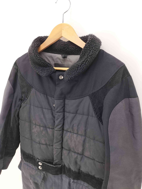 アンダーカバー UNDERCOVER 07AW キルティング ボア コーデュロイ 切替 ウエスト スナップボタンベルト ハーフコート archive レディース JPN:2