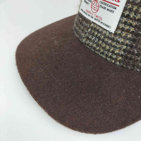 ハリスツイード Harris Tweed チェック フェイクファー付き フライトキャップ メンズ