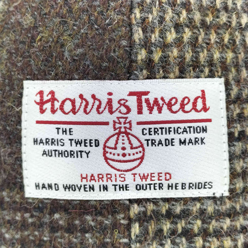 ハリスツイード Harris Tweed チェック フェイクファー付き フライトキャップ メンズ