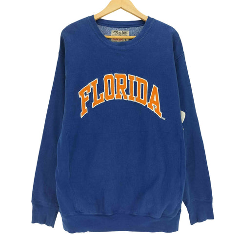 STEVE AND BARRYS FLORIDA カレッジ ワッペン リバース型 クルーネックスウェット メンズ import:L