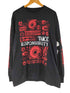 ホラーゲーム グラフィックプリント ロングスリーブ Tシャツ メンズ JPN:XL