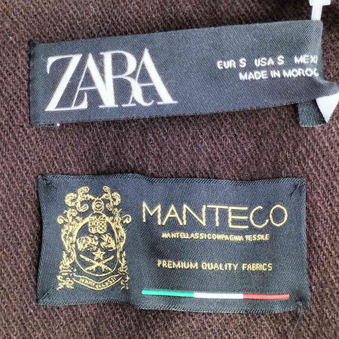 ザラ ZARA MANTECO社 ボタンレス ベルテッドコート レディース import:S