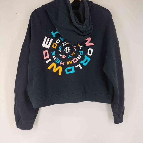 ハフ HUF サークルロゴプリント クロップド プルオーバーパーカー レディース JPN:M