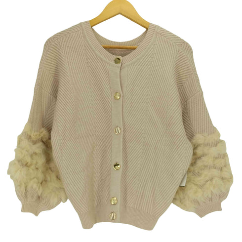 トラッゾドンナ Torrazzo Donna 袖ラビットファー ニットカーディガン レディース FREE