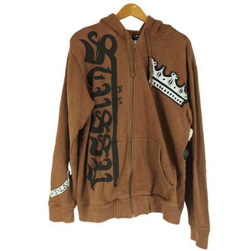 ステューシー Stussy 00S スカルキングプリント ジップパーカー メンズ import:XL