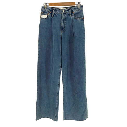 ザラ ZARA 1タック カットオフ ワイド デニム パンツ レディース 38