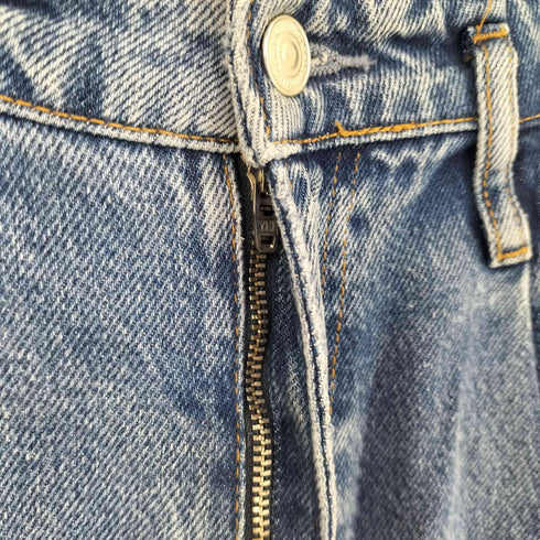 ザラ ZARA 1タック カットオフ ワイド デニム パンツ レディース 38