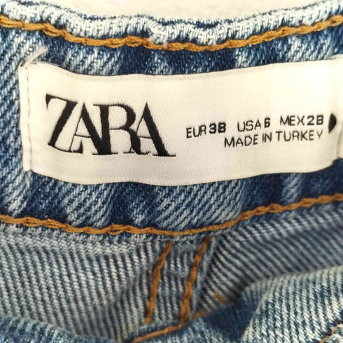ザラ ZARA 1タック カットオフ ワイド デニム パンツ レディース 38