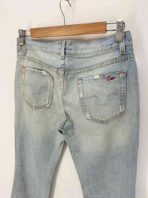 BLUE CULK 刺繍ロゴ 5ポケット フレア デニムパンツ Y2K レディース US:28-29