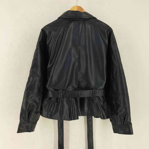 ザラ ZARA ベルト付き フェイクレザー ペプラムジャケット メンズ L