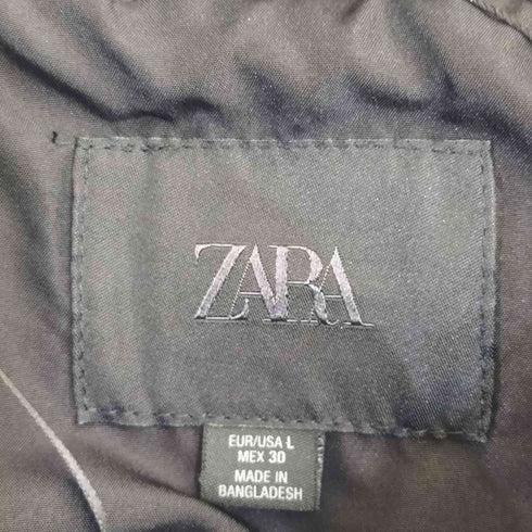 ザラ ZARA ベルト付き フェイクレザー ペプラムジャケット メンズ L