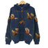 エルエルビーン L.L.Bean 80-90s PURE WOOL 香港製 総柄ハーフジップニット メンズ JPN:M