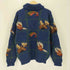 エルエルビーン L.L.Bean 80-90s PURE WOOL 香港製 総柄ハーフジップニット メンズ JPN:M
