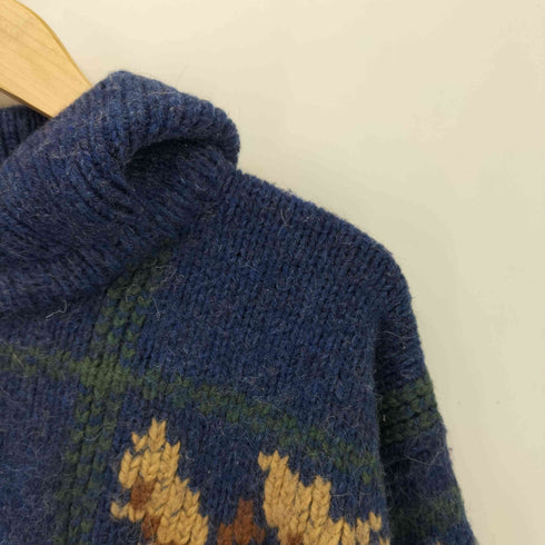 エルエルビーン L.L.Bean 80-90s PURE WOOL 香港製 総柄ハーフジップニット メンズ JPN:M