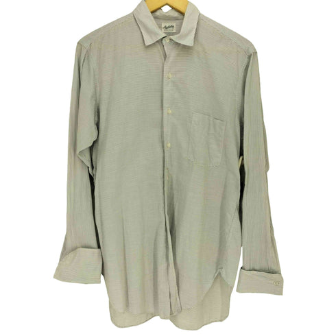 マンハッタン Manhattan 50S BLAKE COLLAR ダブルカフス ボーダー ブロード シャツ メンズ