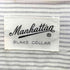マンハッタン Manhattan 50S BLAKE COLLAR ダブルカフス ボーダー ブロード シャツ メンズ