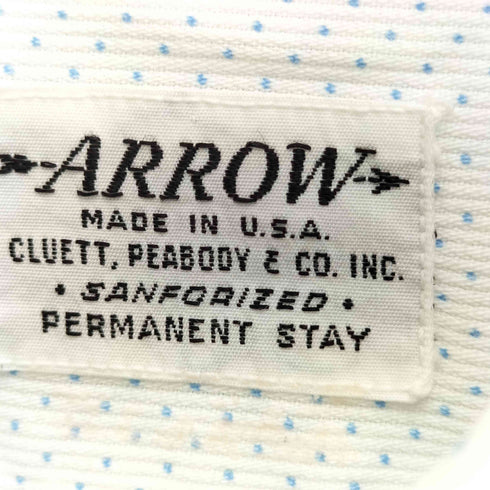 アロー ARROW 60S USA製 ダブルカフス ドット L/S シャツ メンズ 15-34